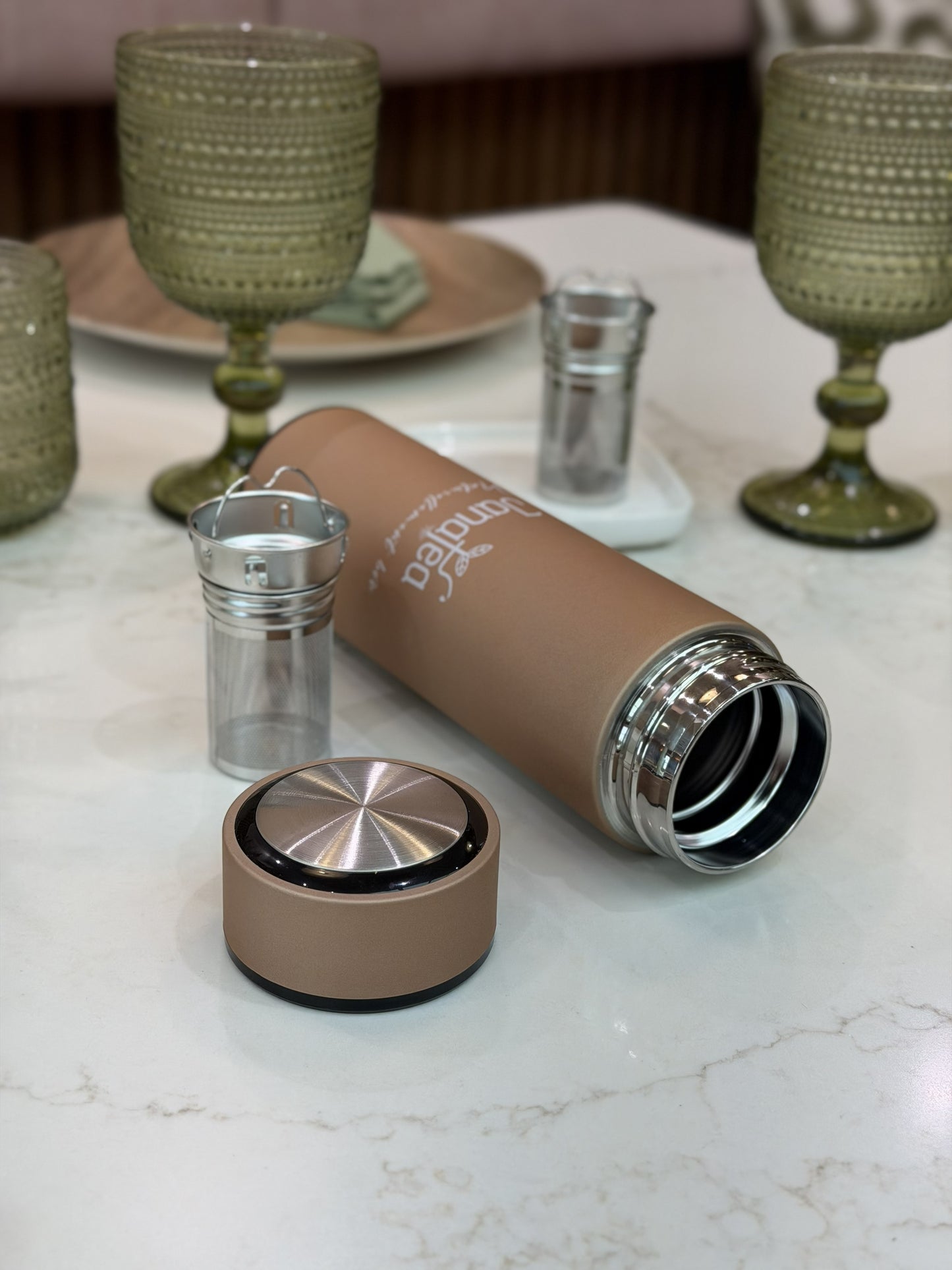 Mug Isotherme Infuseur Beige